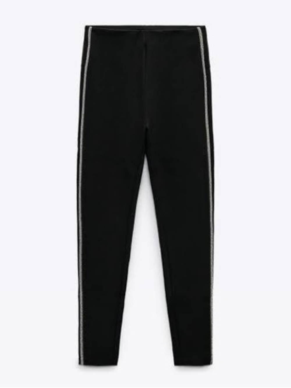 Zara Black Leggings with Gold Trim